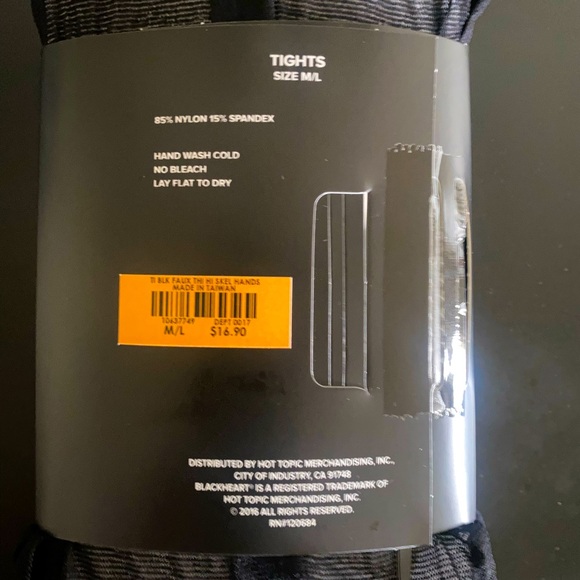 NWT Blackheart skeleton hand faux thigh high tights - Picture 4 of 4